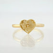 Anillo Corazón Diamantado 1gr / T6 1/2 / Oro Amarillo 18K ©