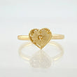 Anillo Corazon Diamantado 1.15gr / T6 3/4 / Oro Amarillo 18K *