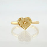 Anillo Corazón Diamantado 1gr / T6 1/2 / Oro Amarillo 18K ©