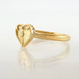 Anillo Corazón Diamantado 1gr / T6 1/2 / Oro Amarillo 18K ©