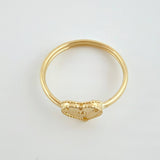 Anillo Corazon Diamantado 1.05gr / T7 1/4 / Oro Amarillo 18K