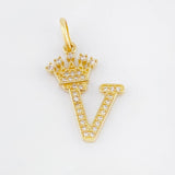 Dije Corona Letra V 1.65g / 2.6cm Oro Amarillo 18K