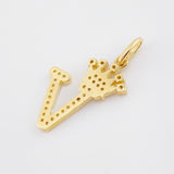 Dije Letra Corona V 1.85gr / 2.7cm / Oro Amarillo 18K ©
