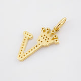 Dije Corona Letra V 1.7g / 2.6cm Oro Amarillo 18K