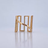 Anillo Strong 3.6gr / T6 / 2cm / Circones Verdes Blancos Oro Amarillo 18K &