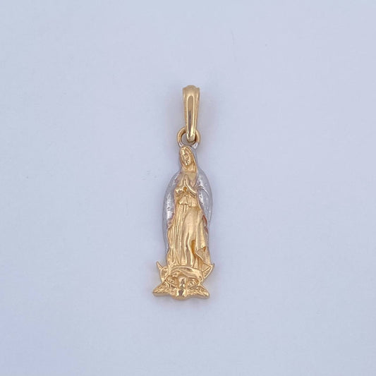 Dije Virgen Guadalupe 1.75gr / 2.9cm / Dos Oros Amarillo Blanco 18K &