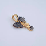 Dije San Miguel Arcangel 4.6gr / 2.9cm / Circones Negros Dos Oros Negro Amarillo 18K &