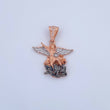 Dije San Miguel Arcangel 4.2gr / 2.9cm / Circones Blancos Tres Oros 18K &