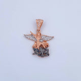 Dije San Miguel Arcangel 4.2gr / 2.9cm / Circones Blancos Tres Oros 18K &