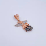Dije San Miguel Arcangel 4.2gr / 2.9cm / Circones Blancos Tres Oros 18K &