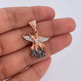 Dije San Miguel Arcangel 4.2gr / 2.9cm / Circones Blancos Tres Oros 18K &