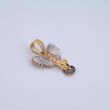 Dije San Miguel Arcangel 4.2gr / 2.9cm / Circones Blancos Tres Oros 18K &