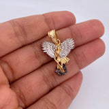 Dije San Miguel Arcangel 4.2gr / 2.9cm / Circones Blancos Tres Oros 18K &