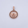 Dije Medalla Corona RX 5.05gr / 3cm / Circones Negros  Oro Rosa 18K &