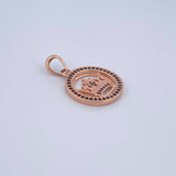 Dije Medalla Corona RX 5.05gr / 3cm / Circones Negros  Oro Rosa 18K &