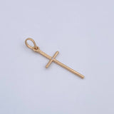 Dije Cruz 0.5gr / 2.6cm / Circon Blanco Oro Amarillo 18K &