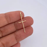 Dije Cruz 0.5gr / 2.6cm / Circon Blanco Oro Amarillo 18K &