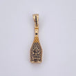 Dije Botella 4.2gr / 3.7cm / Circones Negros Amarillos Oro Amarillo 18K &