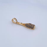 Dije Botella 4.2gr / 3.7cm / Circones Negros Amarillos Oro Amarillo 18K &