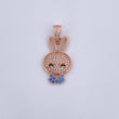 Dije Conejo 2.2gr / 2.8cm / Circones Azules Blancos Oro Rosa 18K &