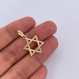 Dije Estrella De David 0.7gr / 2.6cm / Diamantada Oro Amarillo 18K &