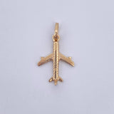 Dije Avion 0.9gr / 2.3cm / Oro Amarillo 18K &