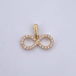 Dije Infinito 1.25gr / 1.7cm / Circones Blancos Oro Amarillo 18K &