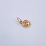 Dije Corona RX 0.6gr / 1.4cm / Circones Blancos Oro Amarillo 18K &