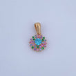 Dije Halo 1.7gr / 1.8cm / Circones De Colores Oro Amarillo 18K &
