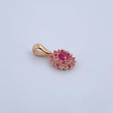 Dije Halo 1.7gr / 1.8cm / Circones Fucsias Lilas Oro Amarillo 18K &