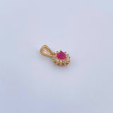 Dije Halo 1.1gr / 1.5cm / Circones Fucsia Blancos Oro Amarillo 18K &