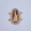 Herraje Virgen Guadalupe 5.8gr / 2.8cm / Circones Negros Blancos Tres Oros 18K &