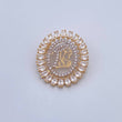 Herraje Virgen Maria 2.8gr / 2.4cm / Circones Blancos Dos Oros Amarillo Blanco 18K &