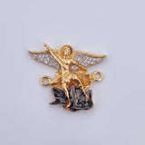 Herraje San Miguel Arcangel 6gr / 2.3cm / Circones Blancos Tres Oros 18K &
