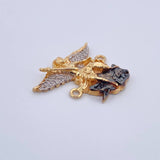 Herraje San Miguel Arcangel 6gr / 2.3cm / Circones Blancos Tres Oros 18K &
