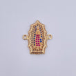 Herraje Virgen Guadalupe 2.9gr / 2.3cm / Circones Fucsias Azules Blancos Oro Amarillo 18K &