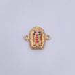 Herraje Virgen Guadalupe 1.1gr / 1.4cm / Circones Fucsias Azules Blancos Oro Amarillo 18K &