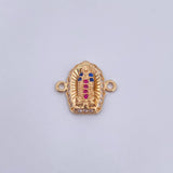 Herraje Virgen Guadalupe 1.1gr / 1.4cm / Circones Fucsias Azules Blancos Oro Amarillo 18K &
