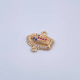 Herraje Virgen Guadalupe 1.1gr / 1.4cm / Circones Fucsias Azules Blancos Oro Amarillo 18K &