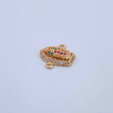 Herraje Virgen Guadalupe 1.15gr / 1.4cm / Circones Fucsias Verdes Blancos Oro Amarillo 18K
