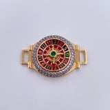 Herraje Ruleta 8.85gr / 3.4cm / Circones Verde Blancos Tres Oros 18K $