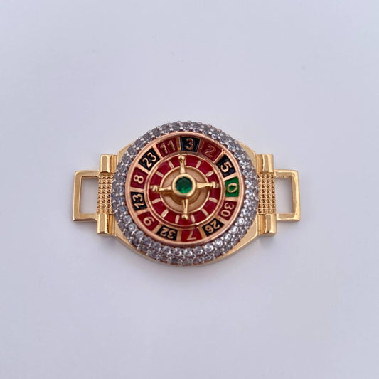 Herraje Ruleta 9.1gr / 3.3cm / Circones Blancos Tres Oros  18K &