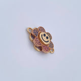 Herraje Flor Animada 4.3gr / 2.3cm / Circones De Colores Oro Amarillo 18K &