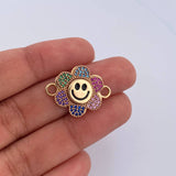 Herraje Flor Animada 4.3gr / 2.3cm / Circones De Colores Oro Amarillo 18K &