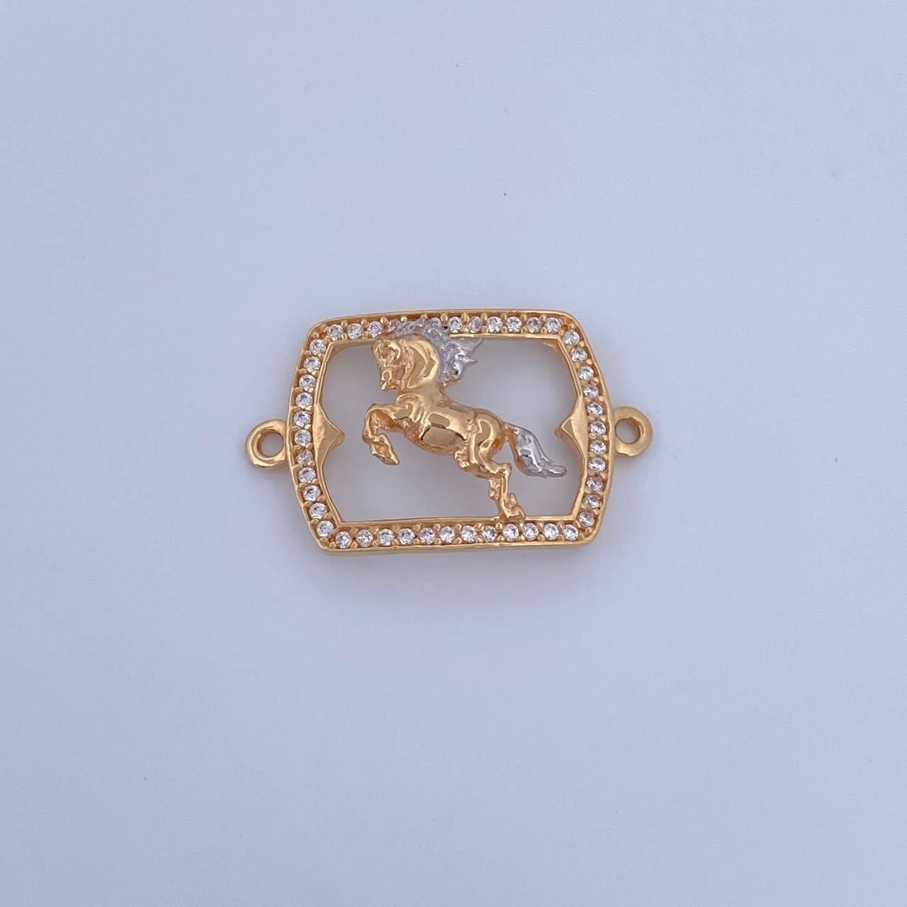 Herraje Caballo 2gr / 2.5cm / Circones Blancos Dos Oros Amarillo Blanco 18K &