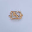 Herraje Caballo 2gr / 2.5cm / Circones Blancos Dos Oros Amarillo Blanco 18K &