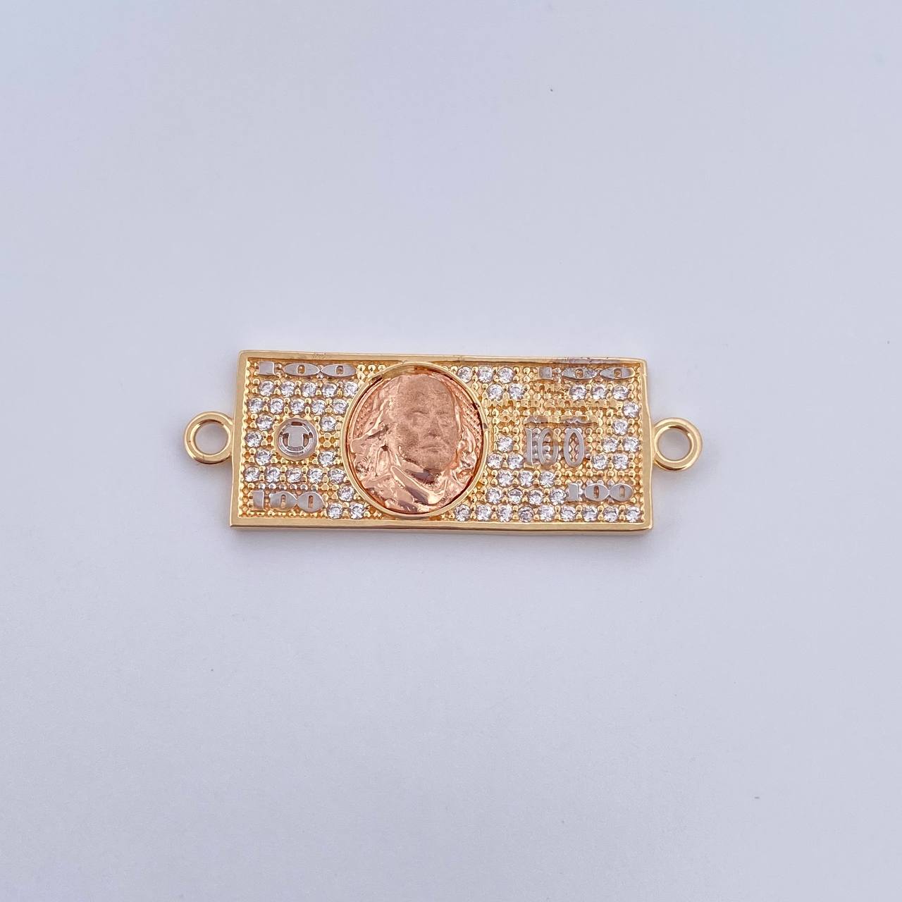 Herraje One Dólar 3gr / 3cm / Circones Blancos Dos Oros Amarillo Rosa 18K &