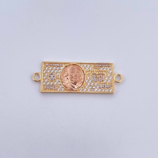 Herraje One Dólar 3gr / 3cm / Circones Blancos Dos Oros Amarillo Rosa 18K &