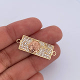 Herraje One Dólar 3gr / 3cm / Circones Blancos Dos Oros Amarillo Rosa 18K &