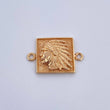Herraje Placa Indio 4.05gr / 2.2cm / Punteada Oro Amarillo 18K &